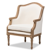 Baxton Studio Charlemagne Traditional French Accent Chair-Oak